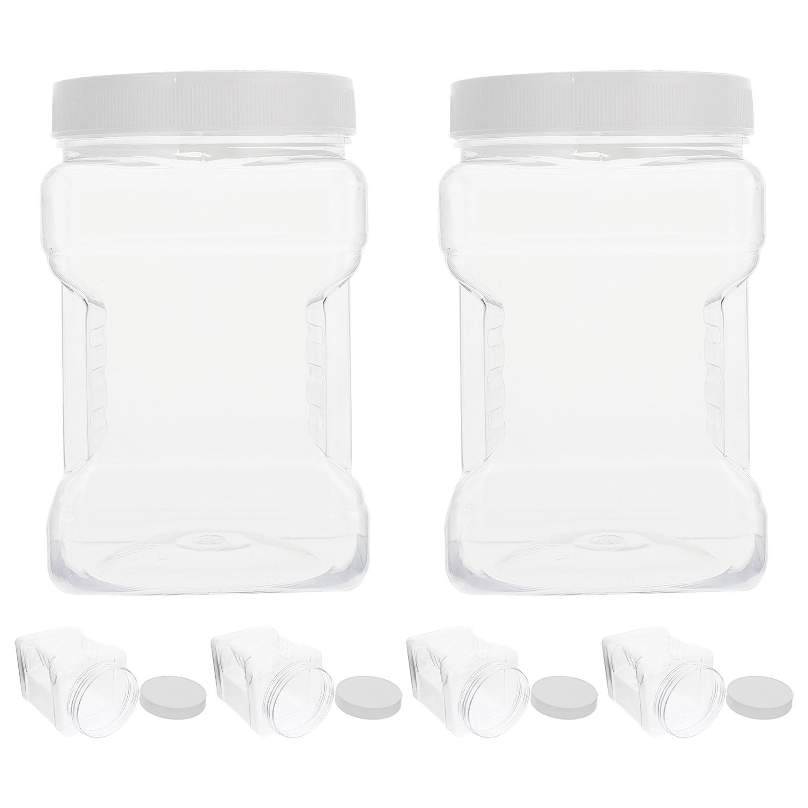 Food Storage And Containers - 6Pcs Transparent Square Canisters Plastic Storage