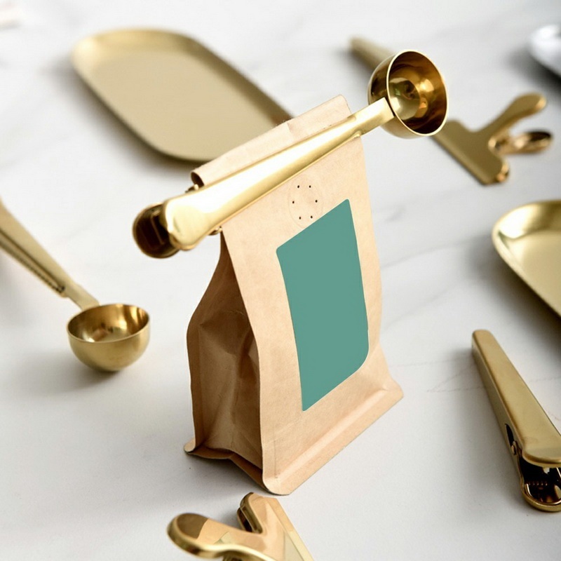 Food Storage With Scoop - Stainless Steel Measuring Spoon Clip Long