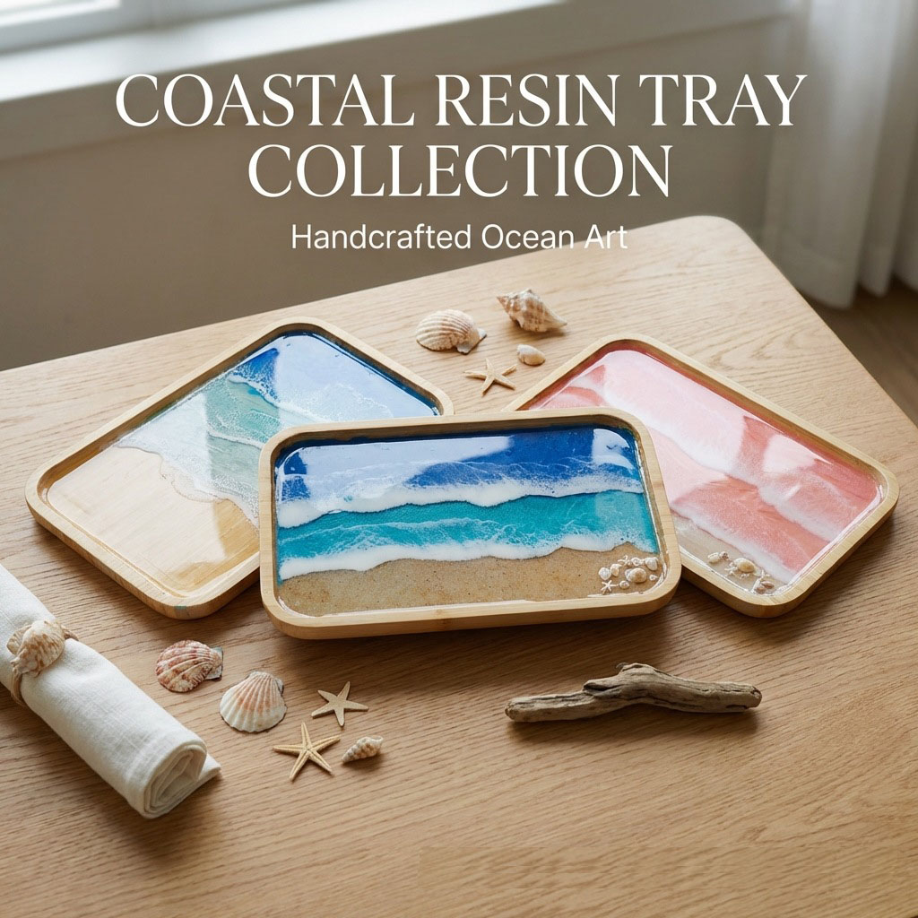 Food Storage Room - Epoxy Resin Ocean Art Decorative Tray