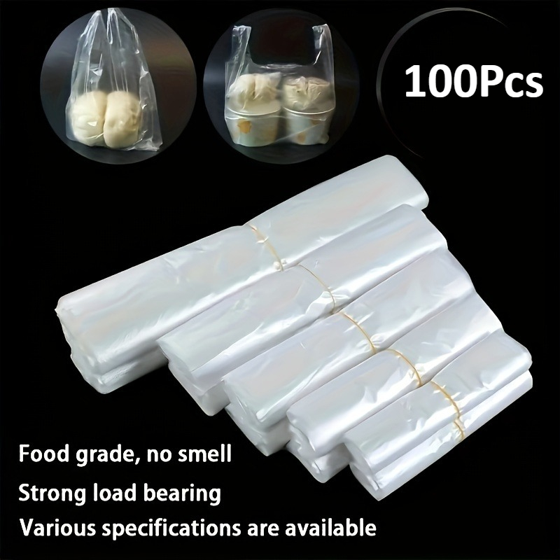 Food Storage Bag - 100Pcs Mini Transparent Disposable Plastic Bags