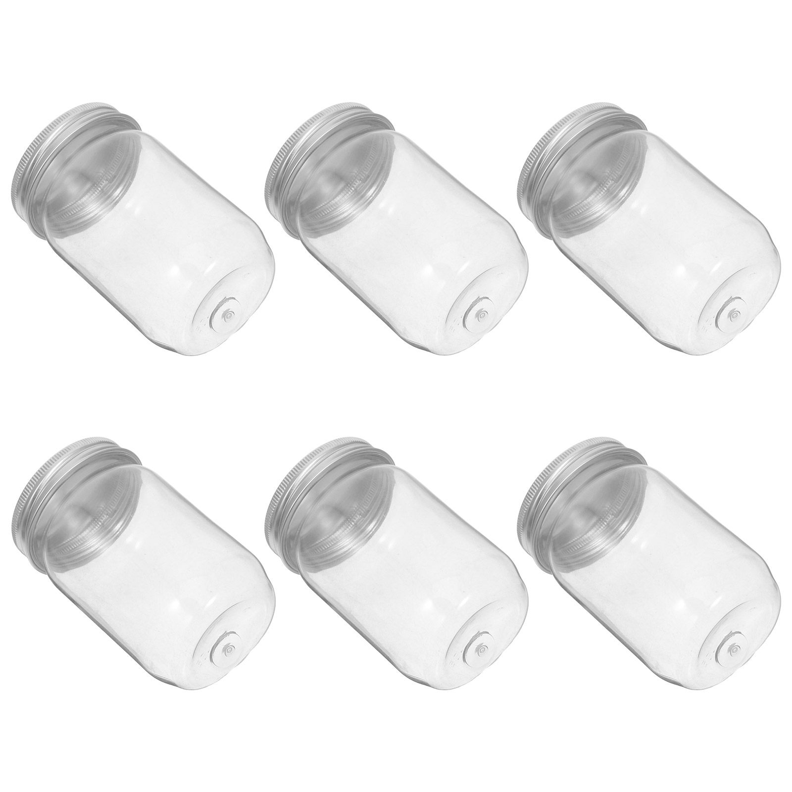 Food Storage And Containers - 6Pcs Clear Plastic Mason Jars with