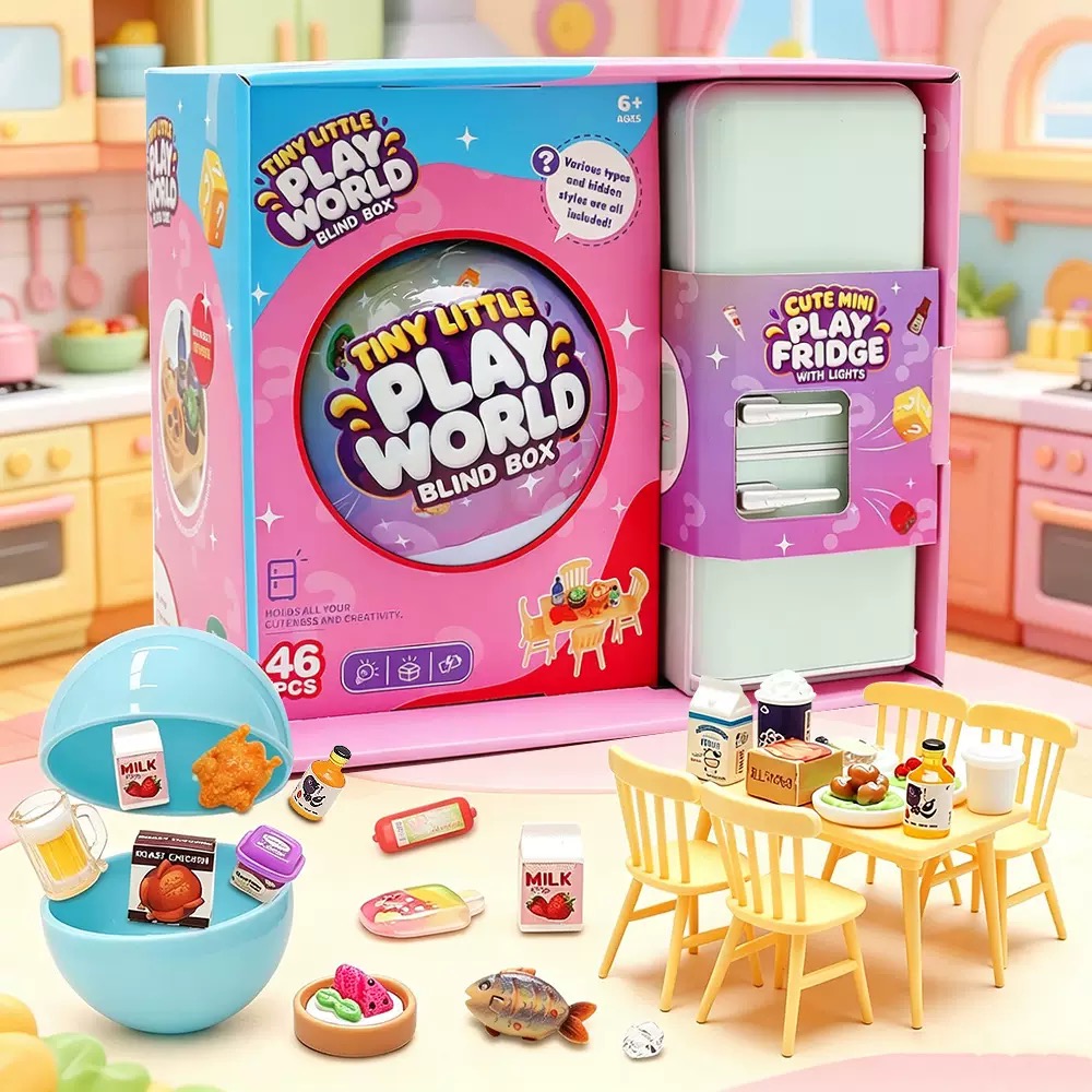 4-Color Mini Fridge Blind Box  - đánh giá và giá Food Storage Table