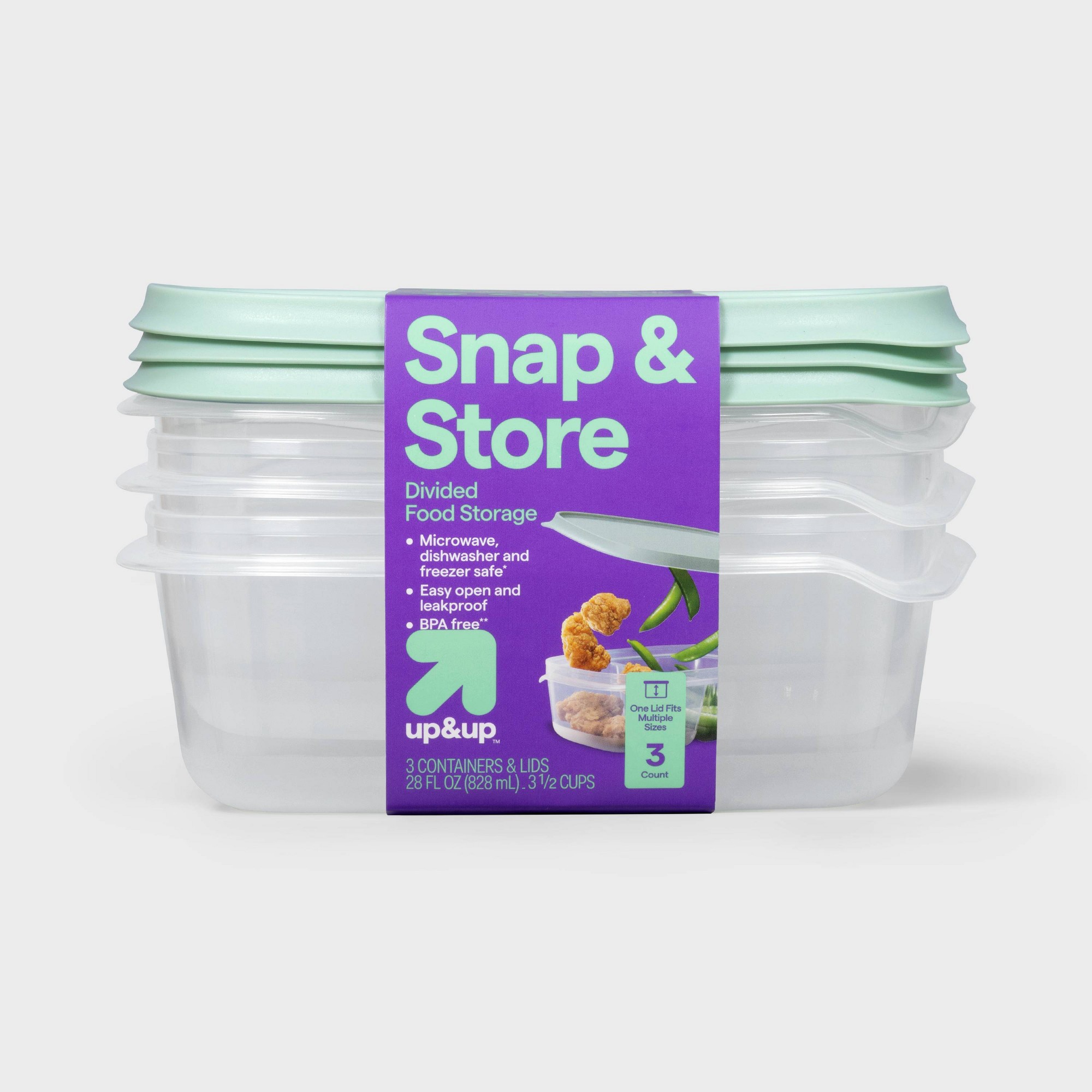 3ct Clear Plastic Divided Rect - đánh giá và giá Food Storage With Dividers