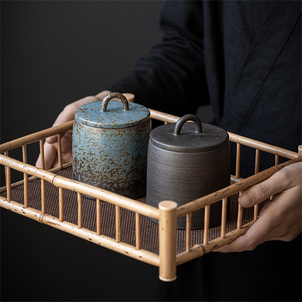 Ceramic Tea Caddy Sealed Jar S - đánh giá và giá Food Storage With Dividers