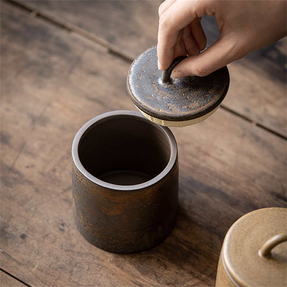 Ceramic Tea Caddy Sealed Jar S - đánh giá và giá Food Storage With Dividers