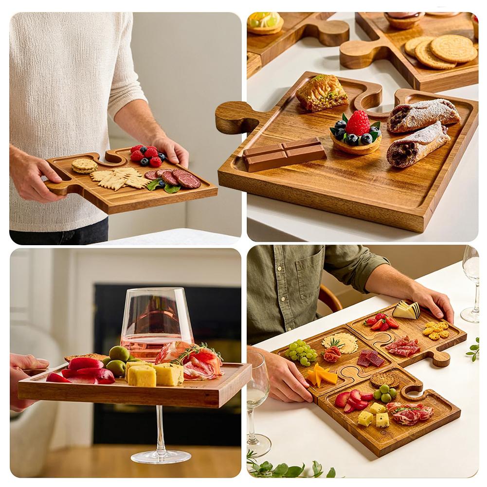 Wooden Puzzle Shaped Appetizer - đánh giá và giá Food Storage Table