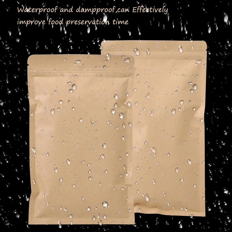 100PCS Brown Kraft Paper Zippe - đánh giá và giá Food Storage Bag
