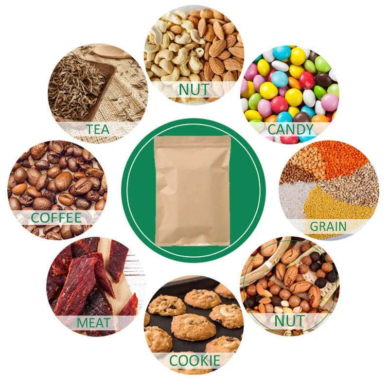 100PCS Brown Kraft Paper Zippe - đánh giá và giá Food Storage Bag