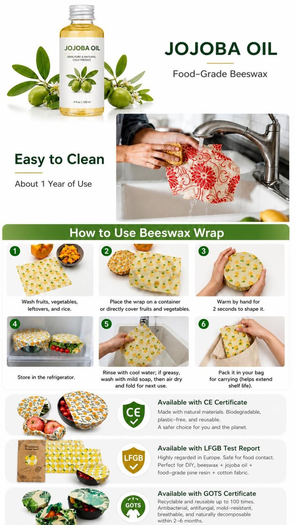9pcs Multi Size Beeswax Food W - đánh giá và giá Beeswax Food Wrap