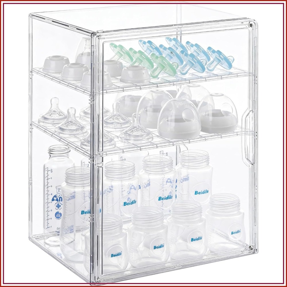 3-Tier Clear Acrylic Baby Bott - đánh giá và giá Food Storage Moms
