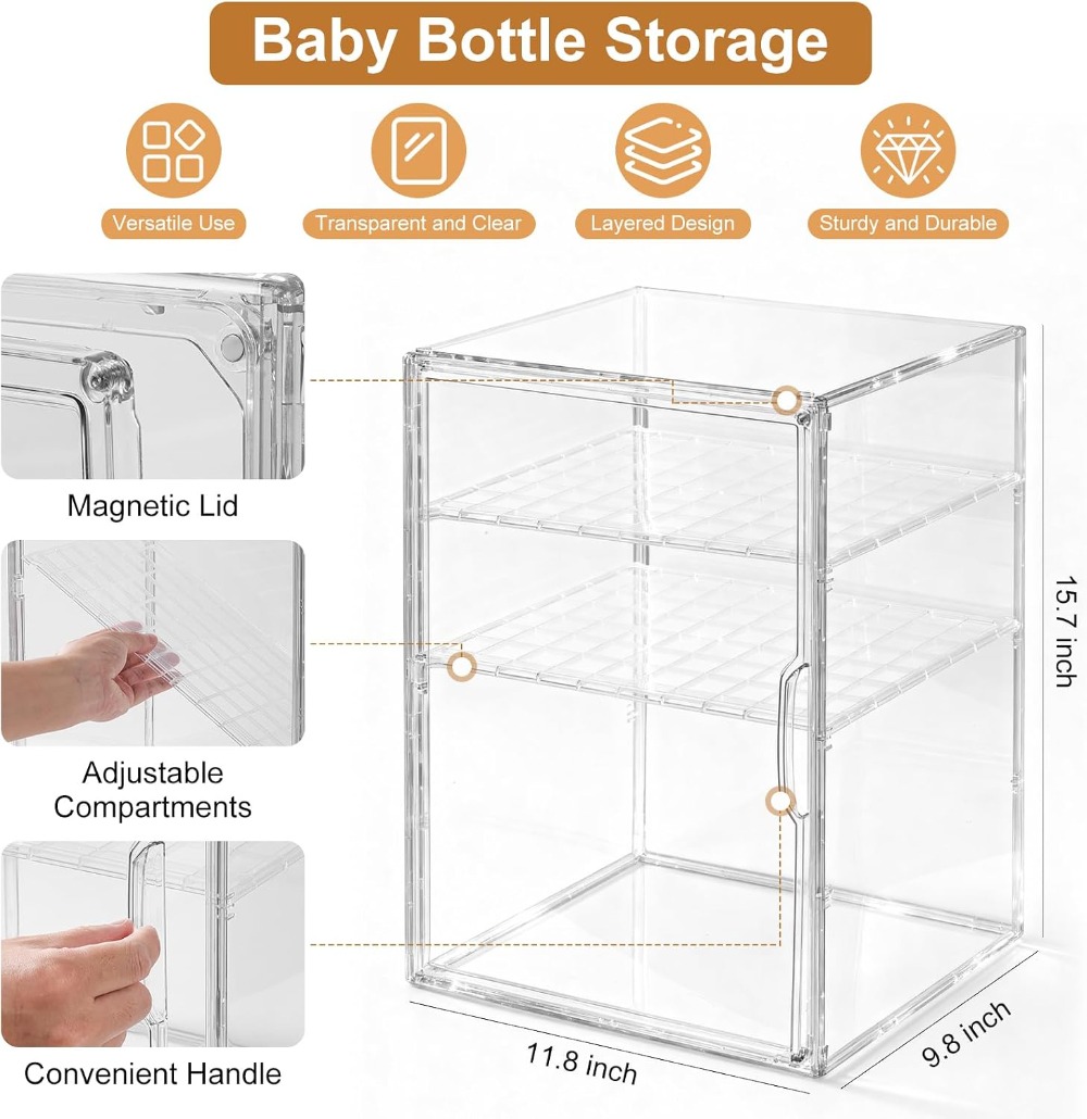 3-Tier Clear Acrylic Baby Bott - đánh giá và giá Food Storage Moms