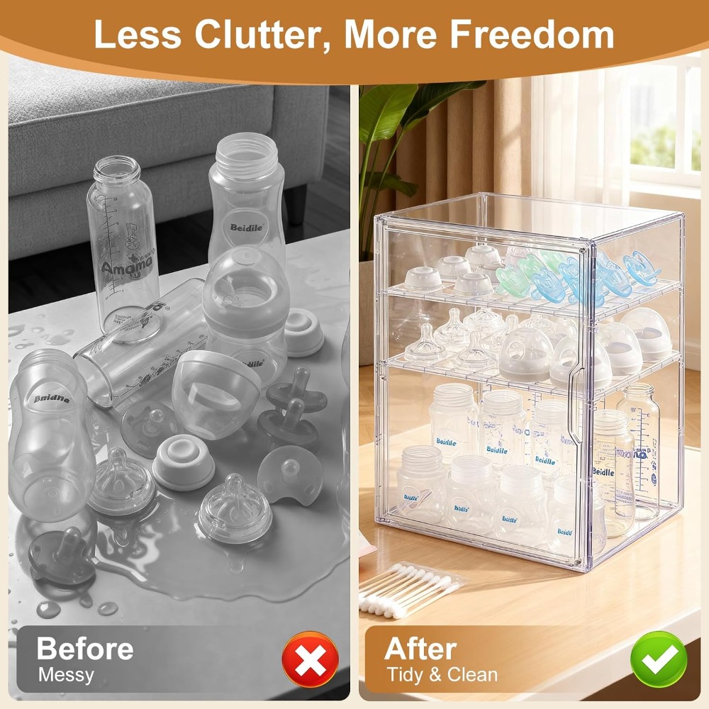 3-Tier Clear Acrylic Baby Bott - đánh giá và giá Food Storage Moms