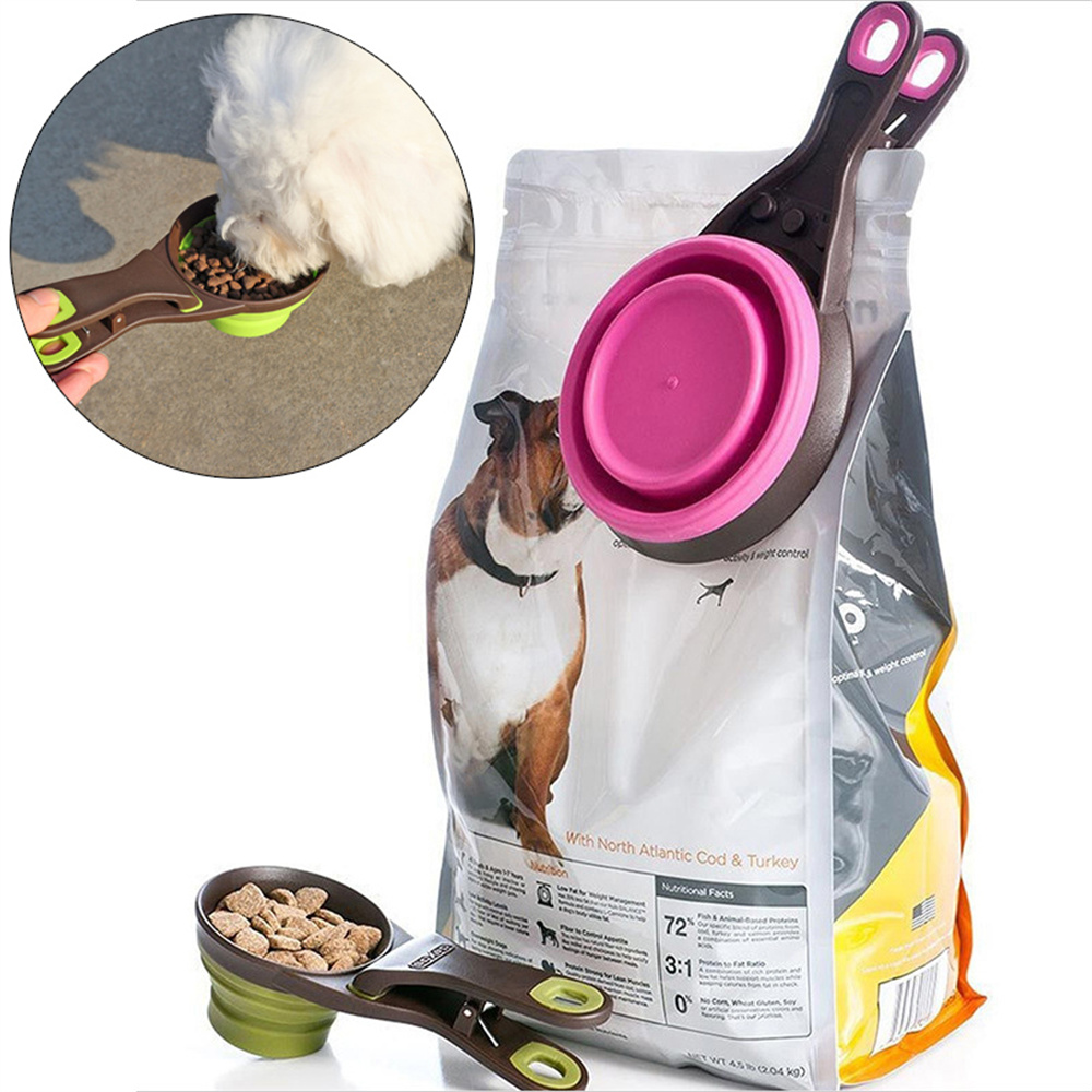 Portable Foldable Silicone Pet - đánh giá và giá Food Storage With Scoop